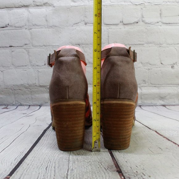 Mi.iM Don't Cross Me Heel Brown Leather Braided Straps Sandals Size 7 - Picture 6 of 9